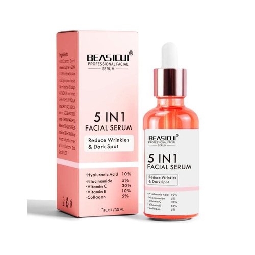 BEASICUI Vitamin C Serum for Face – Anti Aging Face Serum with Vitamin C, Hyaluronic Acid, Vitamin E – Radiance Serum for Dark Spots, Even Skin Tone, Eye Area, Fine Lines & Wrinkles, 1 Fl Oz