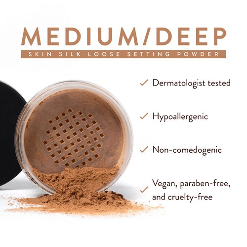 Mented Cosmetics Skin Silk Loose Setting Powder, Loose Setting Powder for Medium Skin, Setting Powder Makeup for Black Women Talc Free, Loose Face Powder Dark Skin, Loose Powder Makeup for Black women