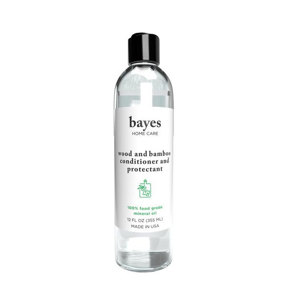 Bayes Food Grade Mineral Oil for Cutting Board - Mineral Oil Food Grade for Bamboo, Teak & Wood Conditioner and Protectant - Cutting Board Oil Food Grade Formula - Wood Oil for Cutting Board - 12 oz