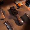 Boar Bristle Hair Brush for Men, Mens Hair Brush for Thick Hair, Slick Back Hair Brush with Stiff Bristles & Wooden Walnut Handle for Smoothing, Detangling and Styling, Beard Brush for Combing