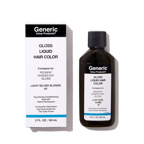 Generic Value Products 9T Light Silver Blonde Demi-Permanent Gloss Liquid Hair Color, Adds Gloss for Healthy Looking Hair, Refreshes Color, Tones for a Beautiful Finish, 2 Fl Oz