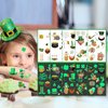 10 Sheets St. Patrick's Day Temporary Luminous Tattoos, 180 Pcs Clover Shamrock Tattoos Stickers Irish Parade Day Face Body Decorations Party Favors Supplies for Kids Boys Girls