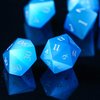 UDIXI Gemstone DND Dice Set 7PCS Stone D&D Polyhedral Dice for Dungeons and Dragons MTG Table Games (Blue Cat's Eye)