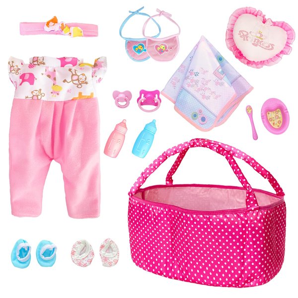 12Inch Baby Doll Accessories with Clothes, Baby Doll Accessories Toys for Children and Kids and Girls, Toddlers Play Toy for Babydoll for Little Girls