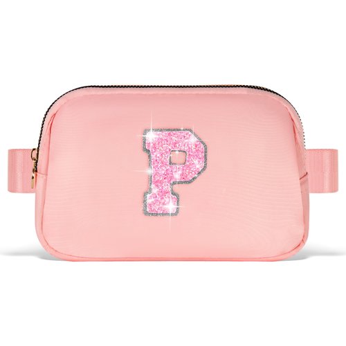 Uygafly Party Favors Bags for Kids 8-12 4-8,Party Gift Bags for Girls Teens,Party Accessories,Belt Bag Waist Packs Fanny Pack Crossbody Bags for Women Girls | Peach,Initial P