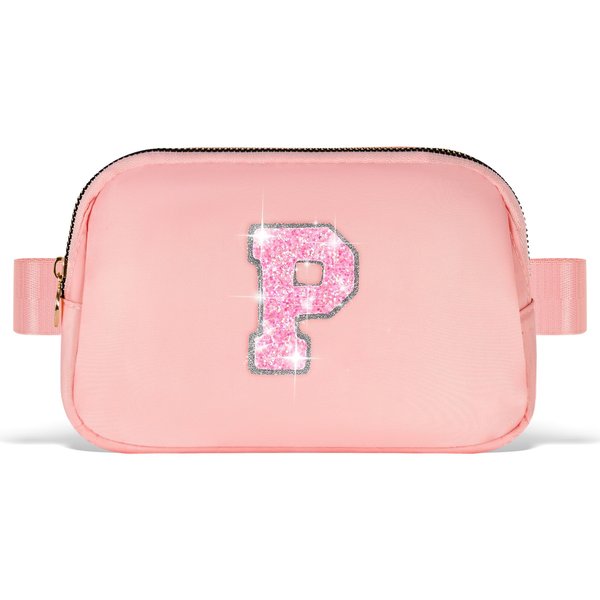Uygafly Party Favors Bags for Kids 8-12 4-8,Party Gift Bags for Girls Teens,Party Accessories,Belt Bag Waist Packs Fanny Pack Crossbody Bags for Women Girls | Peach,Initial P