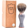 Parker Safety Razor 3-Band Pure Badger Shave Brush with Stand – Extra Dense Bristles – Deluxe Gray and Rose Gold Handle –Shaving Brush for Men & Women