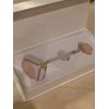 Papillon Organic Natural Rose Quartz Facial Roller Tool - Reduces Wrinkles and Puffiness - Facial Massager