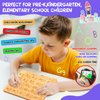 LOOIKOOS Wooden Letters Practicing Board, Double-Sided Alphabet Tracing Tool Learning to Write ABC Educational Toy Game Fine Motor Skill Development，Montessori Toy Gift for Preschool 3-5 Years Old