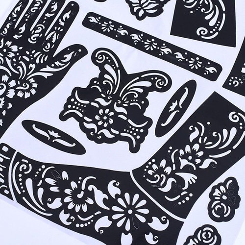 Black Henna Tattoo Kit Stencils,Temporary Reusable Unisex Tattoo Sets Indian Arabian Temporary Tattoo Templates Kit for Body Art Paint Henna Kit Temporary Tattoos Makeup Henna Tattoo Kit Black