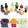 ONEST 23 Pieces Wooden Dollhouse Family Set Mini People Figures Dollhouse Dolls Wooden Doll Family Pretend Play Figures Accessories for Pretend Dollhouse Toy