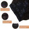 20 Inch Long Wavy Clip in Hair Extensions - 6PCS Set for Full Head - Thick Double Weft Synthetic Hairpieces - 240g (8.47oz) - Ideal for Women (Dark Brown)