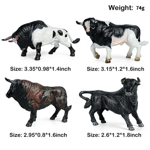 BLAPNK Realistic Cattle Model Figures Cake Topper 8pcs Miniature Cow Figurines Collection Playset Preschool Educational Learn Cognitive Toys