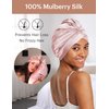 LilySilk Silk Bonnet for Sleeping Womens 100% Mulberry Silk Sleep Cap Hair Wrap for Curly Long Hair Rosy Pink