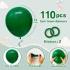 110pcs Dark Green Balloons 12 Inch Green Latex Balloon Arch Kit for Birthday Baby Shower Anniversary Graduation Wedding Party Decorations