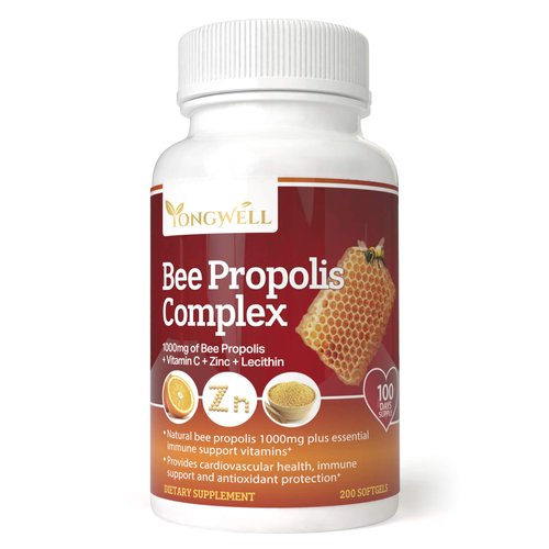 YongWell Super Bee Propolis Complex with Vitamin C, Zinc & Lecithin (200 Capsules)
