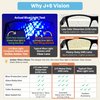 J+S Blue Light Blocking Glasses for Women Men | Anti Eyestrain Headache Glare 400UV from Computer/Gaming/TV/Phones (Haka HD lens - Rectangle | Black Frame)