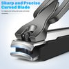 2024 New Nail Clipper with Catcher & Slant Curved Blade Nail Clipper - Upgrade Ingrown Nail Clipper for Thick Toenails, Mess Free No Splash Self Collecting Fingernail Clippers w Catching