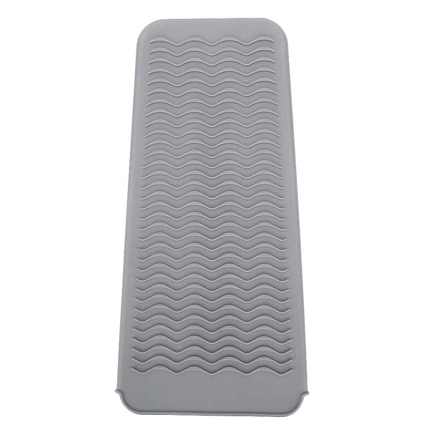 Heat Resistant Pad, Silicone Hair Straightener Heat Resistant Cover Pouch Travel Hair Curler Non-Skid Mat Hair Straightener Insulation Pad for Flat Iron (Grey)