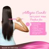 Allegro Combs Rat Tail And Three Row Combs For Women Parting Hairstylist Wide Tooth Comb Detangling Hair Styling Apply Product In Curly Hair Made In The USA 2 Pcs. (Light Pink)