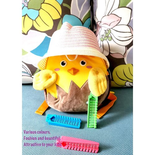 FonteeUS 3pcs Folding Hair Brush, Folding Travel Brush, Massage Head Brush and Fine Tooth Folding Comb, Baby Braiding Brush, Pocket Comb for Kids and Adults, Green/Pink/Blue