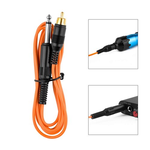 ATOMUS Tattoo RCA Connector Clip Cords Silicone Tattoo Wire Cord for Tattoo Motor Machine Tattoo Power Supply Orange