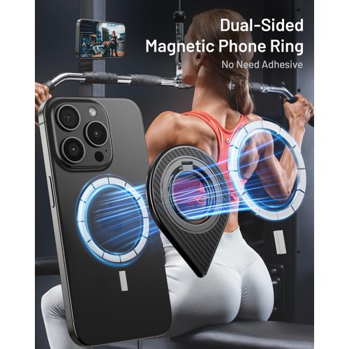 OFPNIE Double-Sided Magnetic Phone Grip for iPhone, Strongest Magentic Force,Removable MagSafe Phone Ring Holder Kickstand for iPhone 15,14,13,12,11 Mini/Plus/Pro/Max,Google,Samsung