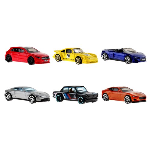 Hot Wheels European Car Culture Multipack - 6 Toy Cars in 1:64 Scale Tribute to The European Automotive Industry, Gift for Children from 3 Years and Collectors, HLK51