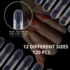 MGART Dual Nail Forms UNIVERSAL SQUARE Extension Structure Poly nail gel Full Cover Nail Molds 12 Sizes for Solid Nail Gel Glue Nail Art Design Salon&DIY Russian manicure