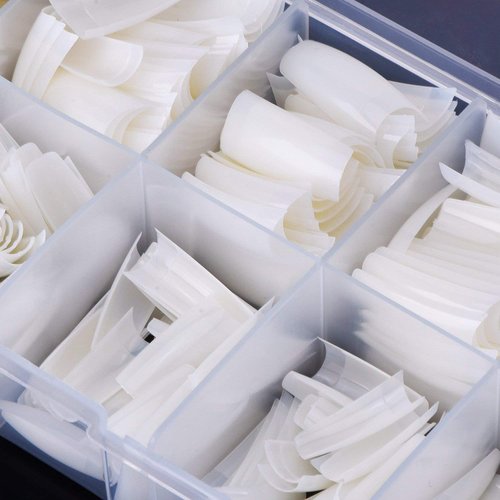 Beuniar Acrylic Nail Tips Natural 500Pcs French Artificial False Tip for Manicure Nails Art Salons & Home DIY