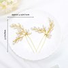 Generic Bridal Wedding Hair Pins for Women Rhinestone Gold Vine Bride Hairpiece Elegant Handmade Gift for Women Girls(2 pcs)