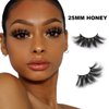 SY LASHES 25mm Mink Lashes 3D Real Mink Eyelashes Fluffy Dramatic False Eyelashes 6D Wispy Long Thick Handmade Luxury Volume Strip Eye Lashes (3 Pairs, Doll Honey Queen)