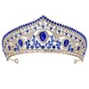 HEWEICSY Blue Tiaras and Crowns for Women,Wedding Tiara for Bride,Rhinestone Queen Crown,Crystal Costume Hair Accessories for Birthday Prom Party