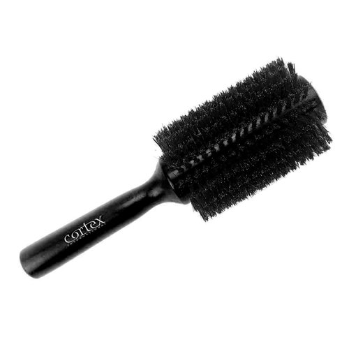 Cortex Professional 100% Boar Bristle Round Brush - Hair Brushes for Women and Men, Round Brush for blow Drying, Natural and Soft boar bristle for all types of hair, black wooden handle brush 2''