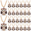 CiciBear 24 Pack Owl Necklace Party Favors with Mardi Gras Beads for Forest Friends Woodland Animals, Party Favors, Home Decorations, Birthday Celebrations