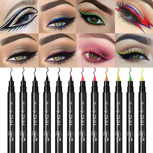 Magik 12 Colors Liquid Eyeliner Pen Set Matte Waterproof Smudge-Proof Smooth Vivid