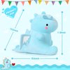 SNOWOLF 11.8" Cute Dinosaur Plush Toy Soft Plushie Figure Toys, Fat Dino Stuffed Animal Dolls, Squishy Plush Pillow for Anxiety Relief, Birthday Gifts for Kids Girls Boys, Sky Blue