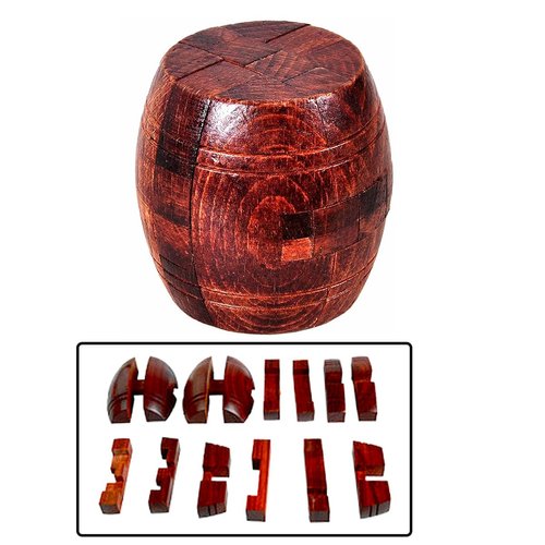 Ahyuan Handmade Powder Barrel Wooden Puzzles for Adults an Interlocking 3D Brain Teaser Puzzles for Adults Hidden Passage Works on a Classic Mechanical Puzzle Concept (Rosewood)
