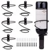 Mocoum 6 Pack Wall Mounted Wine Racks - Red Wine Bottle Display Holder with Screws, Metal Hanging Wine Rack Organizer for Beverages/Liquor Bottles Storage (6 Pack, Downwards-Style 2)