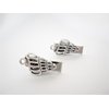 2 extra tiny small silver seashell metal alligator hair clip for fine thin hair