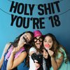 Black Glitter Holy Shit You're 18 Banner, Time to Adult/Happy 18th Birthday/Cheers to 18 Years, 18th Birthday Party Decorations Supplies