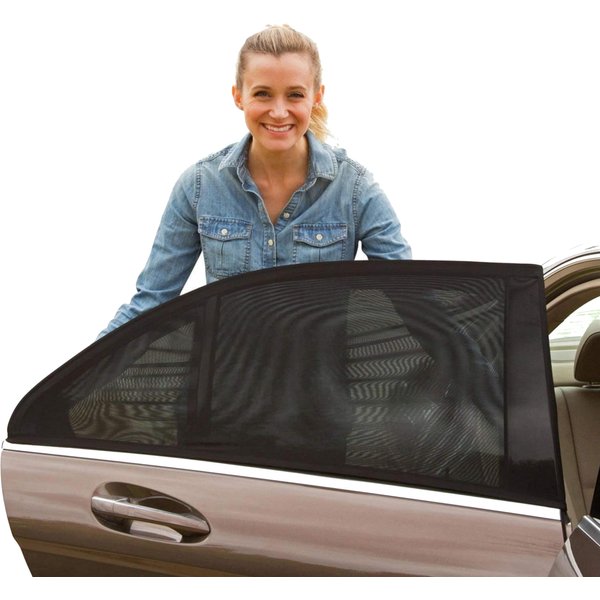 SHADESOX Car Side Window Sunshade (2-Pack) | Window Shade for Baby in Car | Universal Fit for 99% of Cars & Mid Size SUVs | Rear Car Window Shades for Kids and Children | Sun Blocker Window Screens