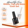 modelones Hema-Free Gel Base and Top Coat Set, 2 Pcs Clear Glossy Gel Top Base Coat No Wipe Long Lasting for Gel Polish, Acrylic Nails Soak Off Nail Lamp Nail Art Home Salon Manicure Gift