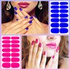 DANNEASY 8 Sheets Fluorescence Color Nail Wraps for Women Self Adhesive Nail Polish Stickers Stick on Nail Polish Strips Gel Fingernail Sticker Nails with Nail File, Cuticle Stick