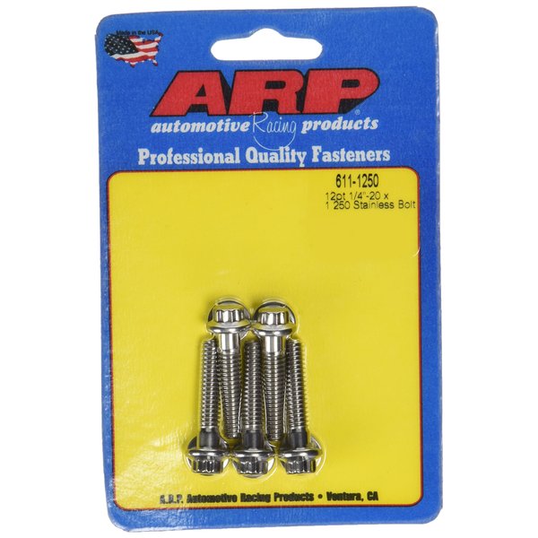 ARP 6111250 Stainless Steel 1/4-20 12-Point Bolts - Pack of 5