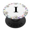 Cell Phone Pop Out Holder,Floral White Daisy Flower Letter I PopSockets Grip and Stand for Phones and Tablets