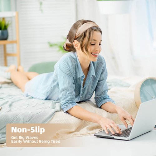 AOMIG Hair Curler Set, Hair Rollers Lazy Hair Curlers To Sleep In Hair Curls Headband Overnight Hair Curlers For Women Long Hair Curler Accessories (Khaki)