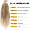 Aguacor Straight Dreadlocks Synthetic Double Ended Dreadlock Extensions 24inches 5 Strands Width 1.2cm Soft Light Brown to Blonde DE Dreadlock Extensions for Women (5 Strands, 27/613)