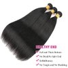 AUTTO Brazilian Human Hair Bundles Straight Human Hair 3 Bundles 16 18 20inch Unprocessed Virgin Brazilian Straight Hair Extensions Human Hair Weave Bundles