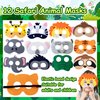 XIPEGPA 88 PCS Jungle Safari Party Favors Set Wild Animals Theme Bags Masks Stickers Slap Bracelets for Birthday Baby Shower Goodie Bag Fillers Jungle Safari Party Supplies